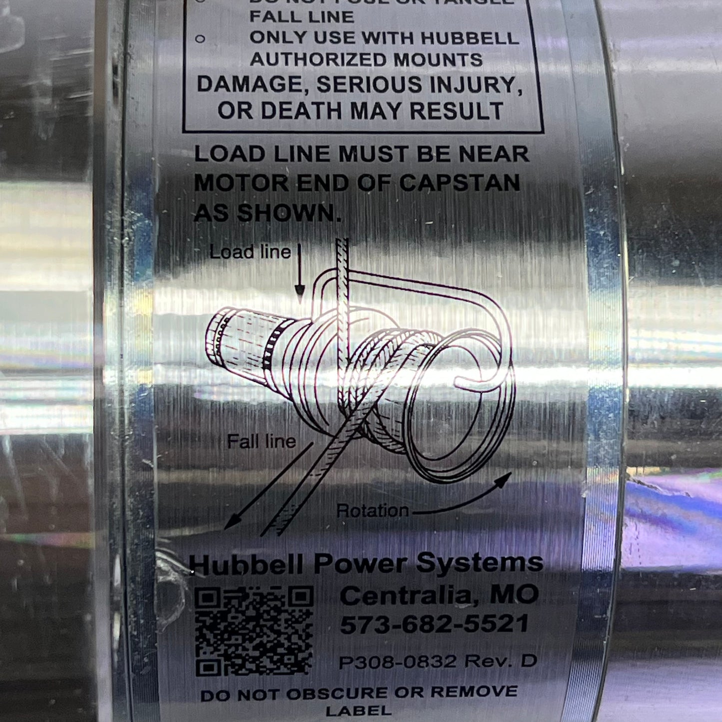 HUBBELL CHANCE Capstan Hoist 40' Per Min 1,000 Lb Capacity 115V AC C3081170 (NEW