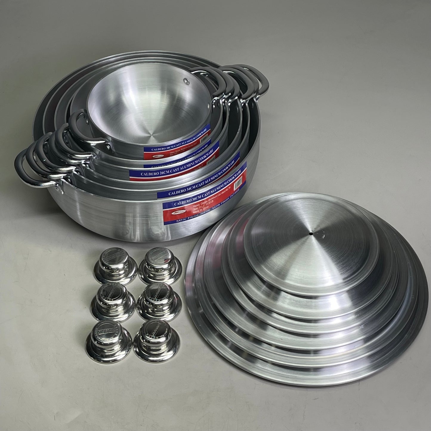 Cast Aluminum Caldero Cookware 6 Piece Set Satin Finish