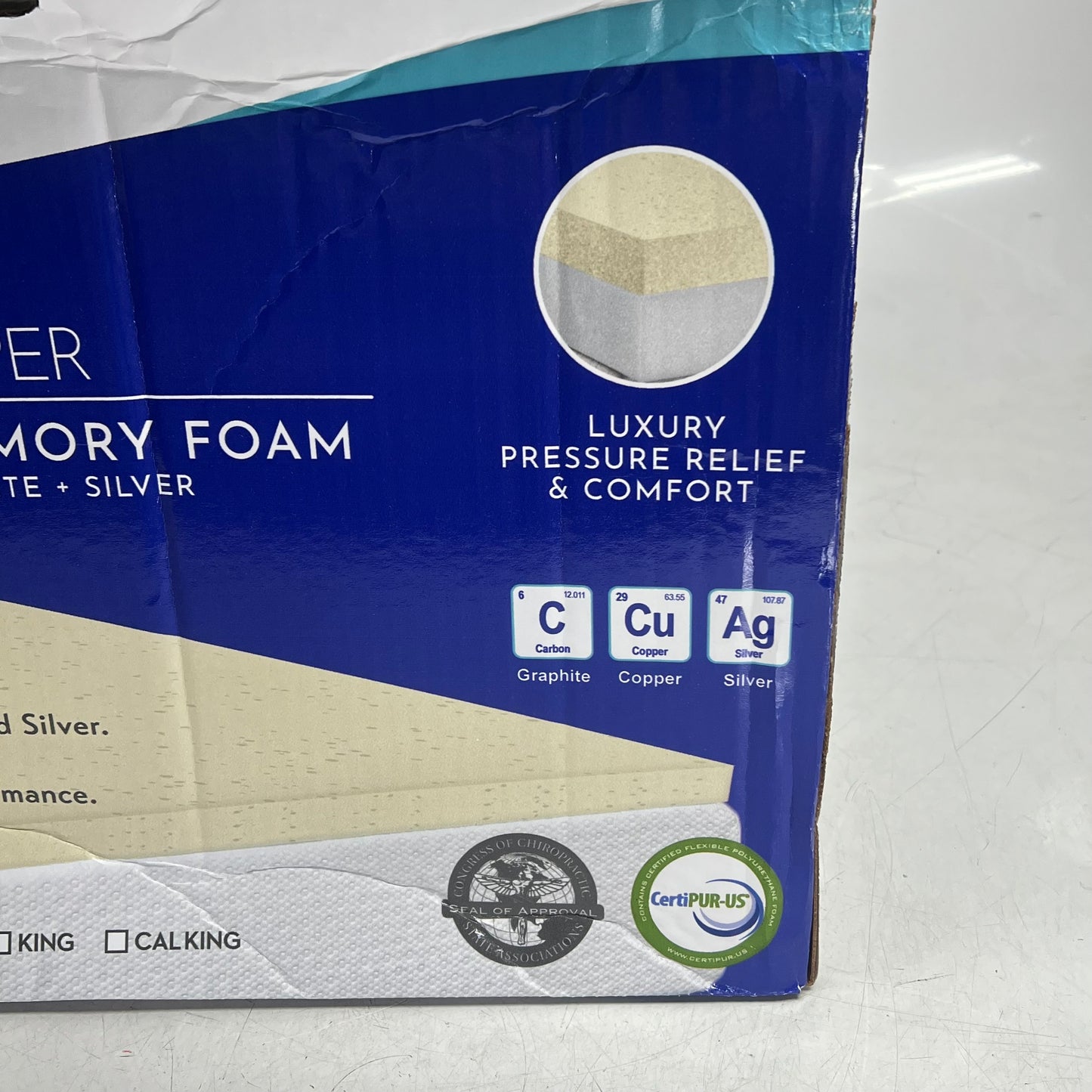HEALTH-O-PEDIC Pressure Relief Gel Hybrid Memory Foam Mattress Topper Twin Tan