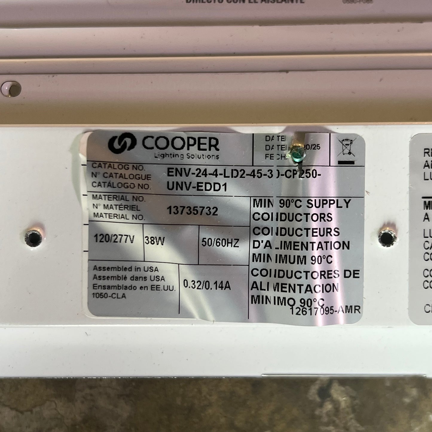 COOPER LED Flat Panel Sz 48"L x 28"W White ADF140666