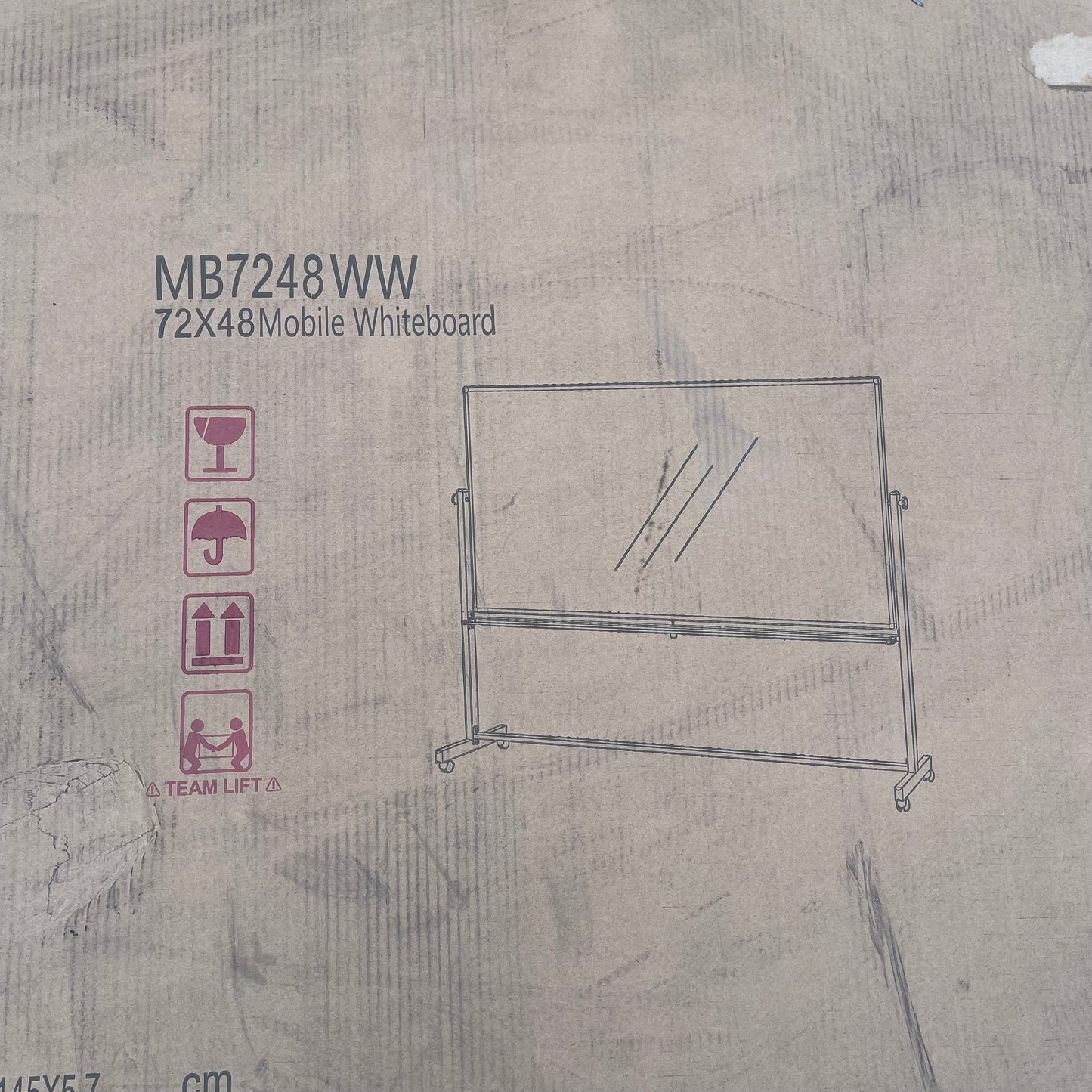 ZA@ Pallet of LUXOR Double Sided Mobile Magnetic Whiteboard 72”x48” MB7248WW (AS-IS) C