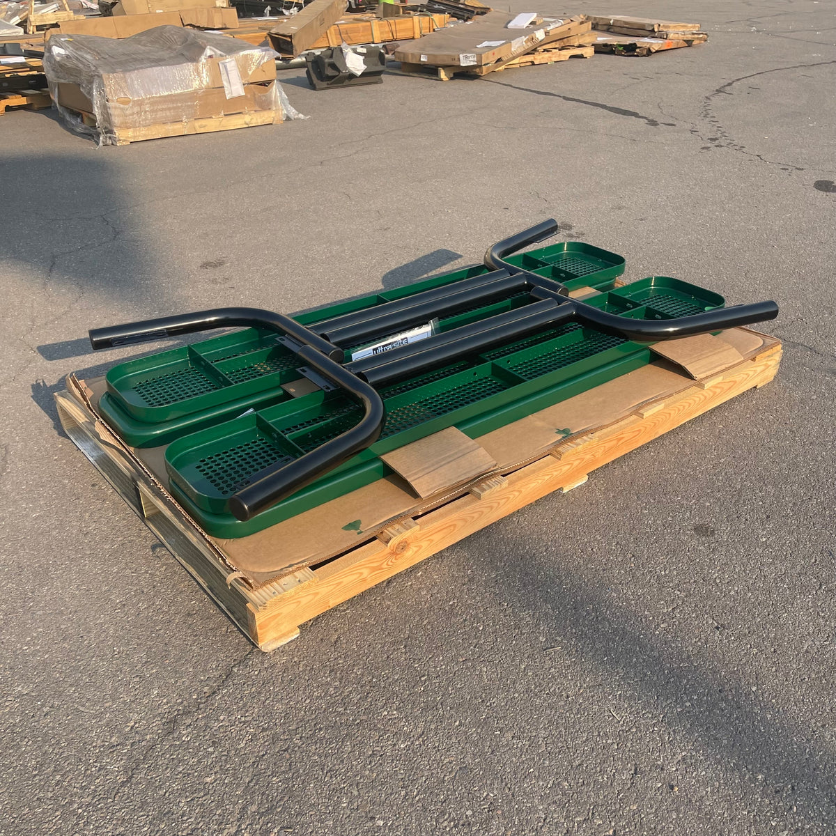 ULTRASITE (2 PACK) Heavy Duty in Ground Park Benches 6' Green