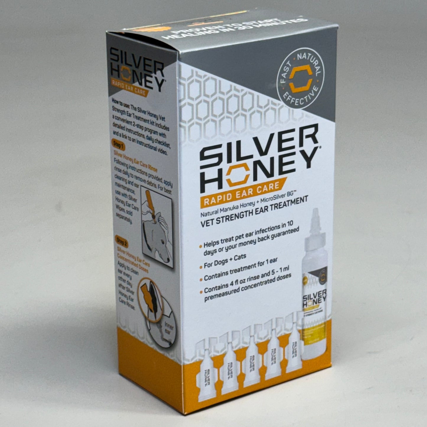 SILVER HONEY Rapid Ear Care 4fl oz 5-1 ml For Dogs and Cats BB 07/25