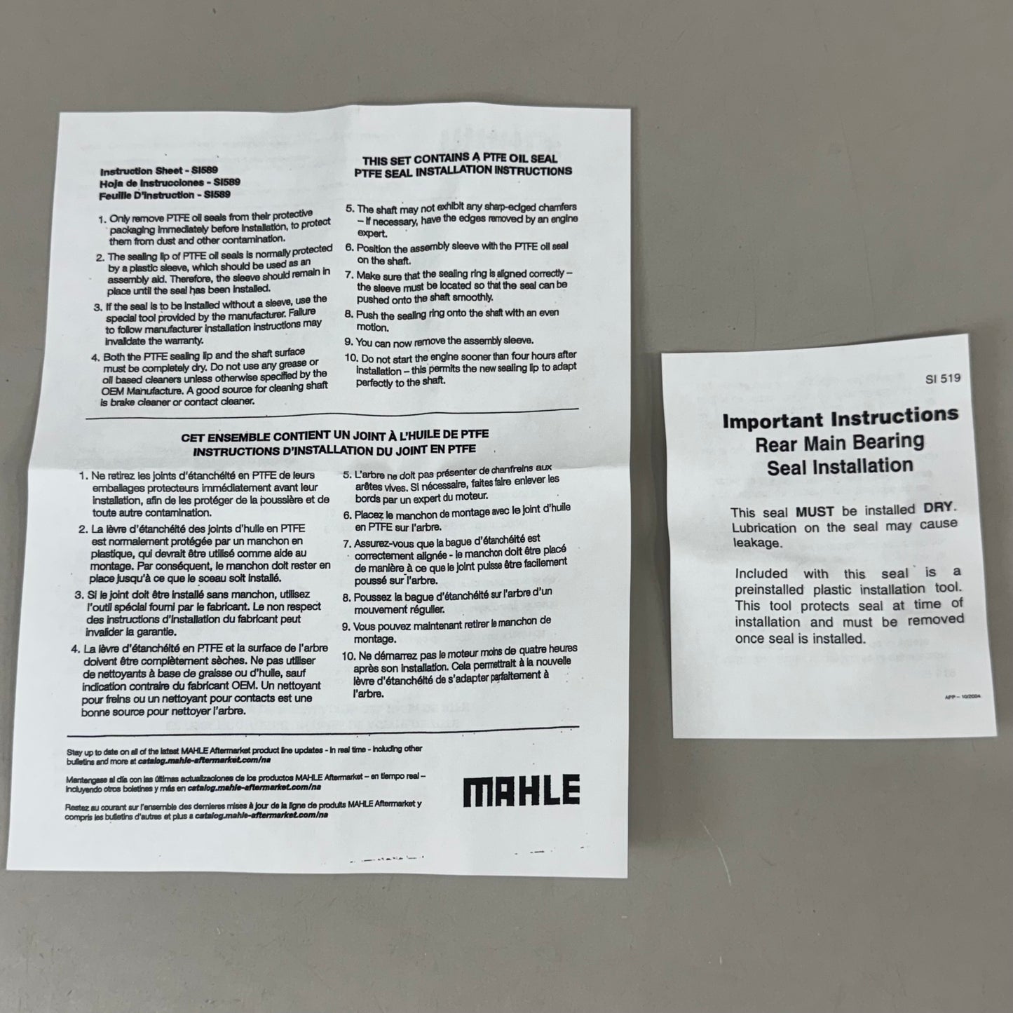 MAHLE Original Rear Main Seals For Cummins 48384