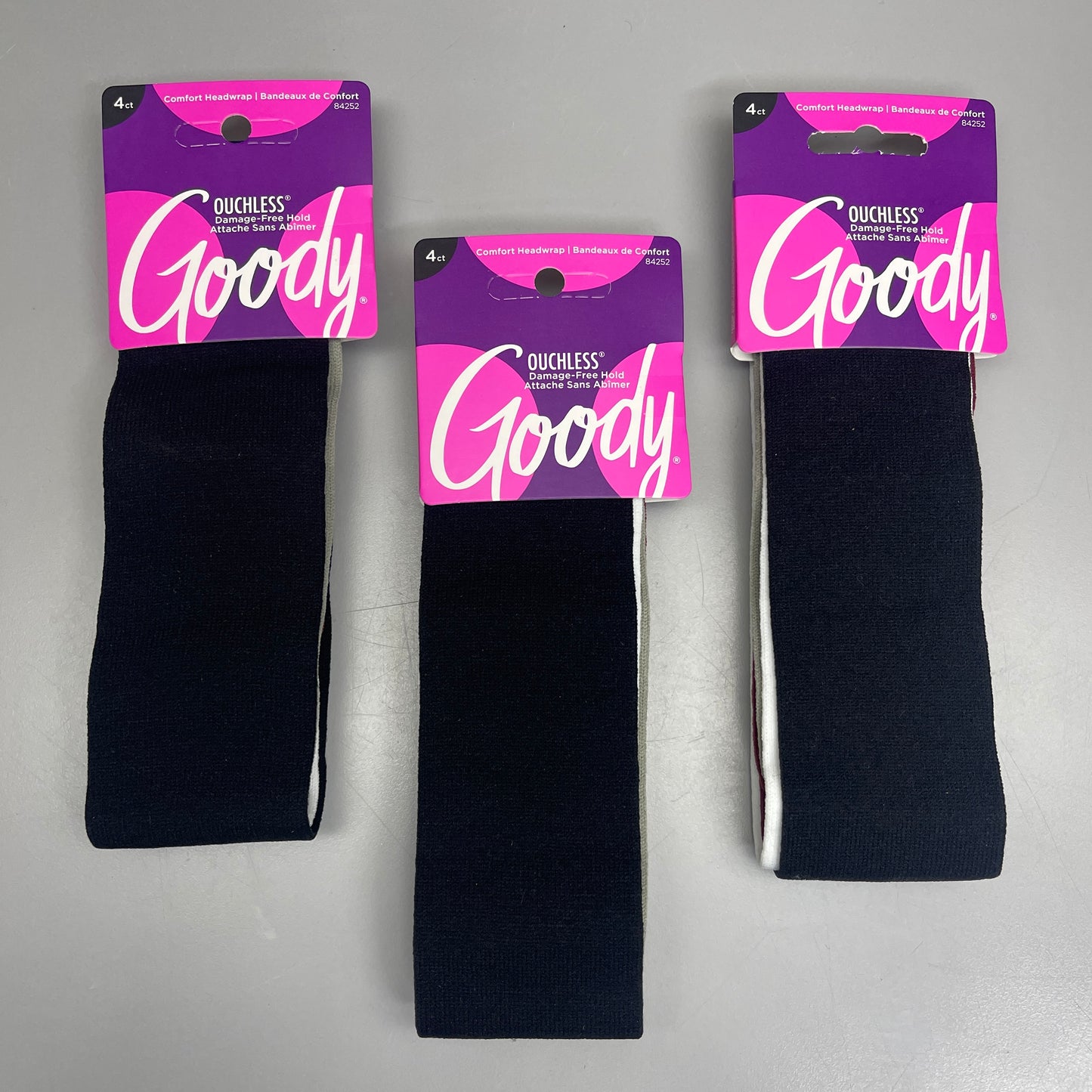 GOODY 3 Sets of 4! Comfort Headwraps Ouchless Damage-Free Hold 3000582 (New)