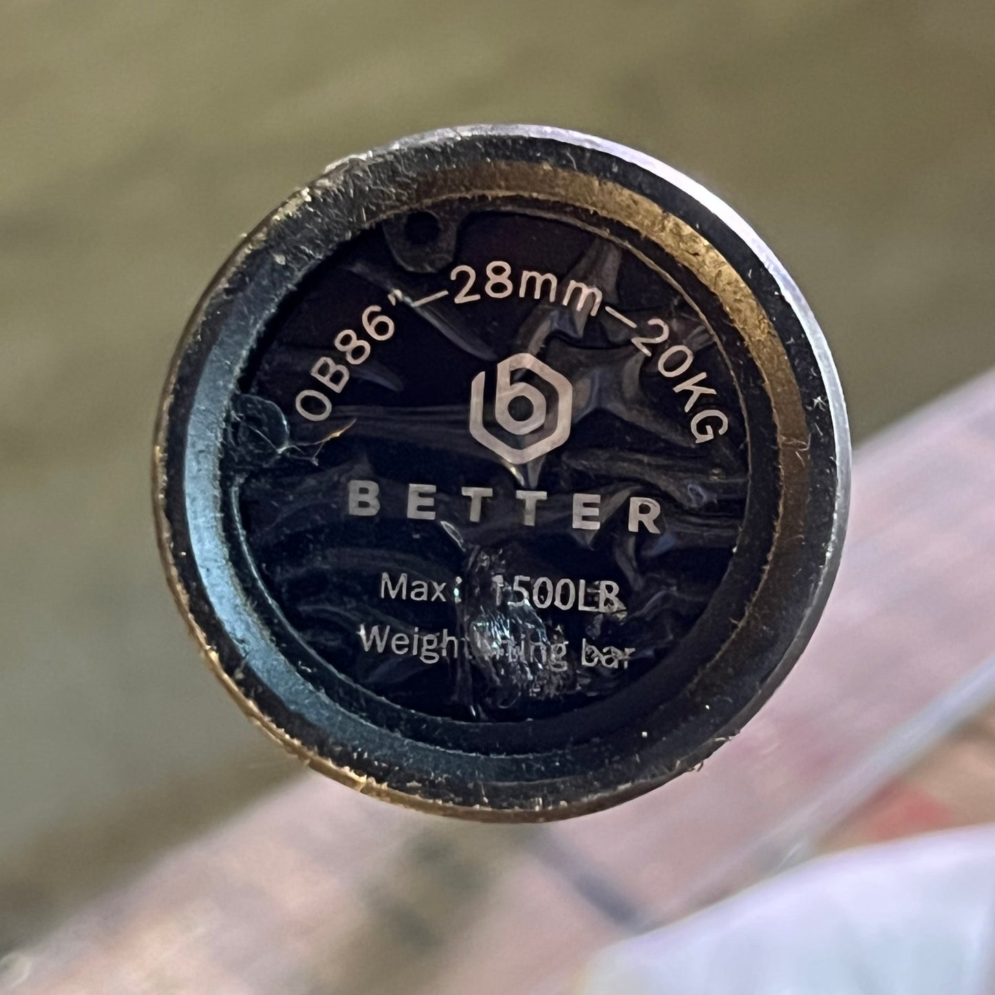 BETTER Olympic Barbell 86” 1500 LB Capacity Black 0B86, Black