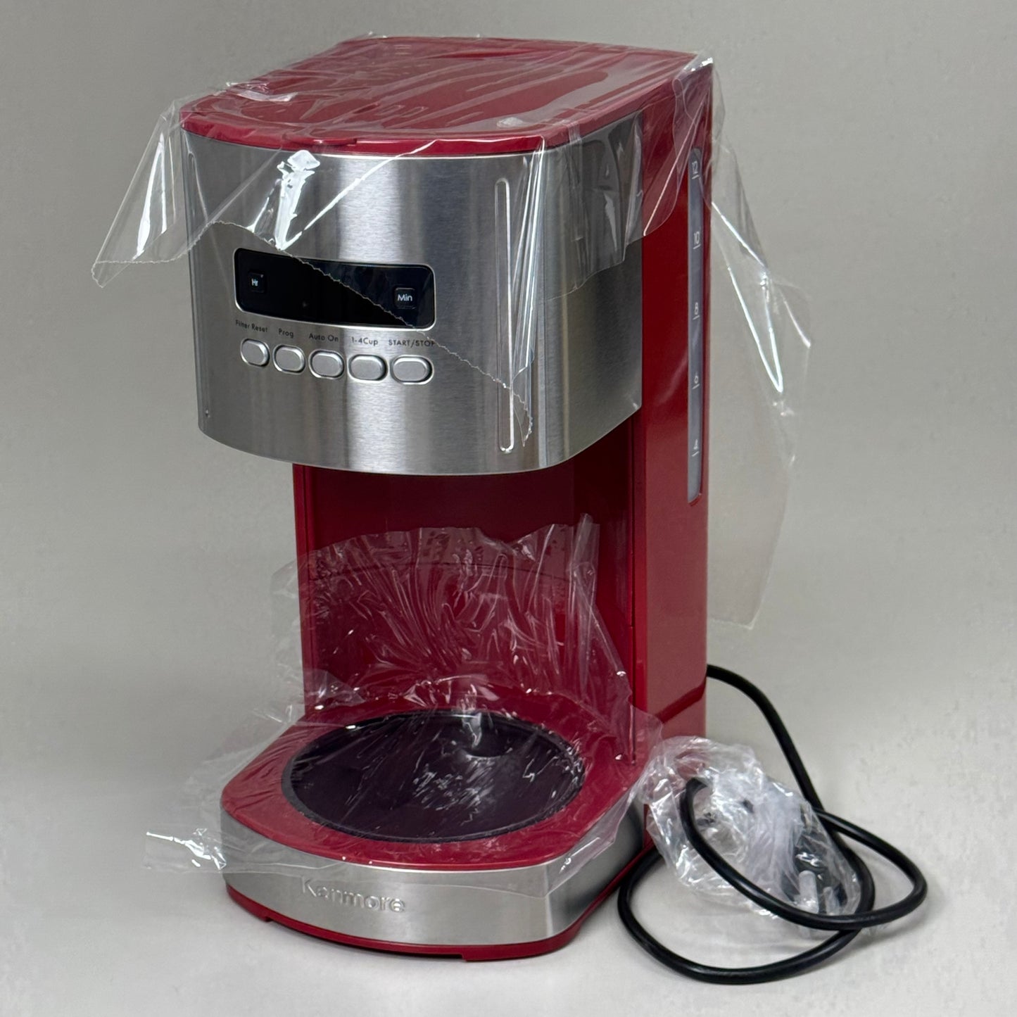 KENMORE Programable 12-Cup Drip Coffee Maker w/ Auto Shut off Red Silver KKCM12R