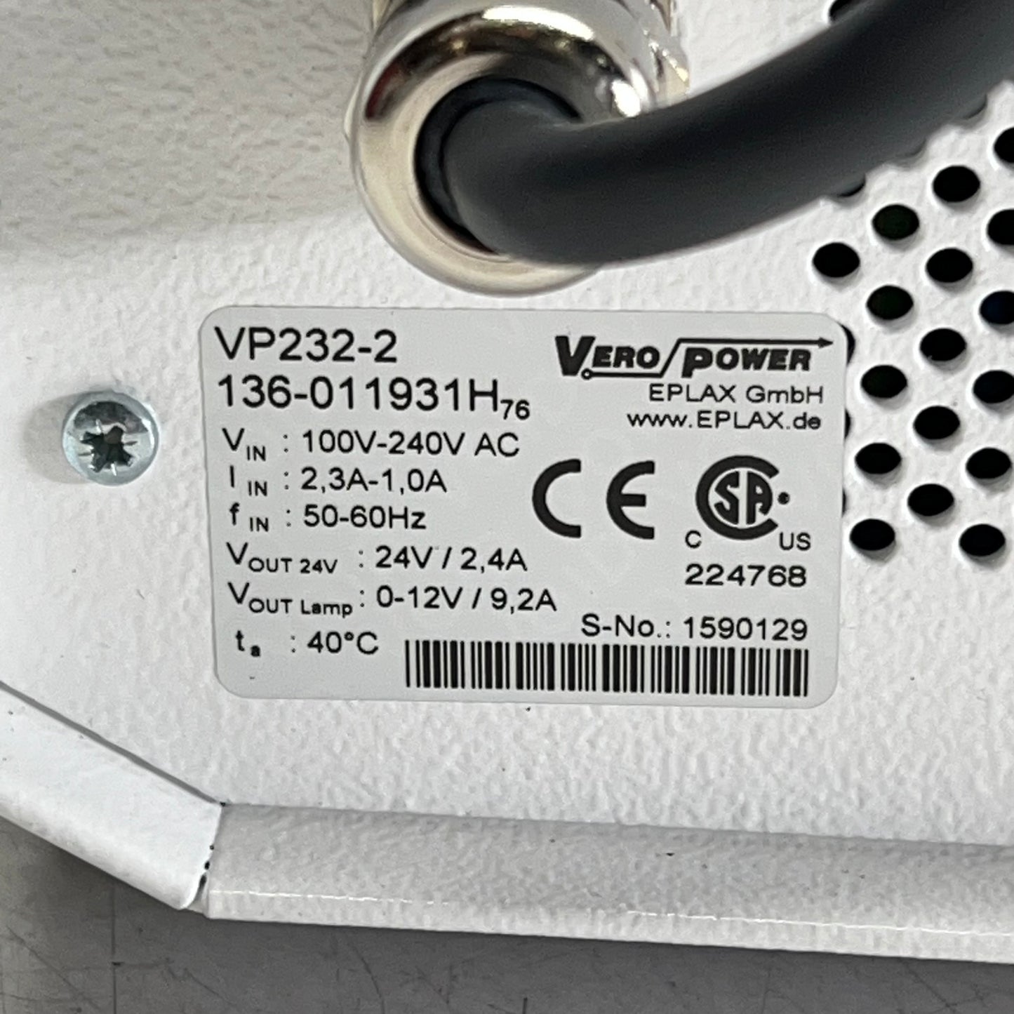 ZEISS Microscope Power Supply 232 for Axio Imager White 000000-0507-489