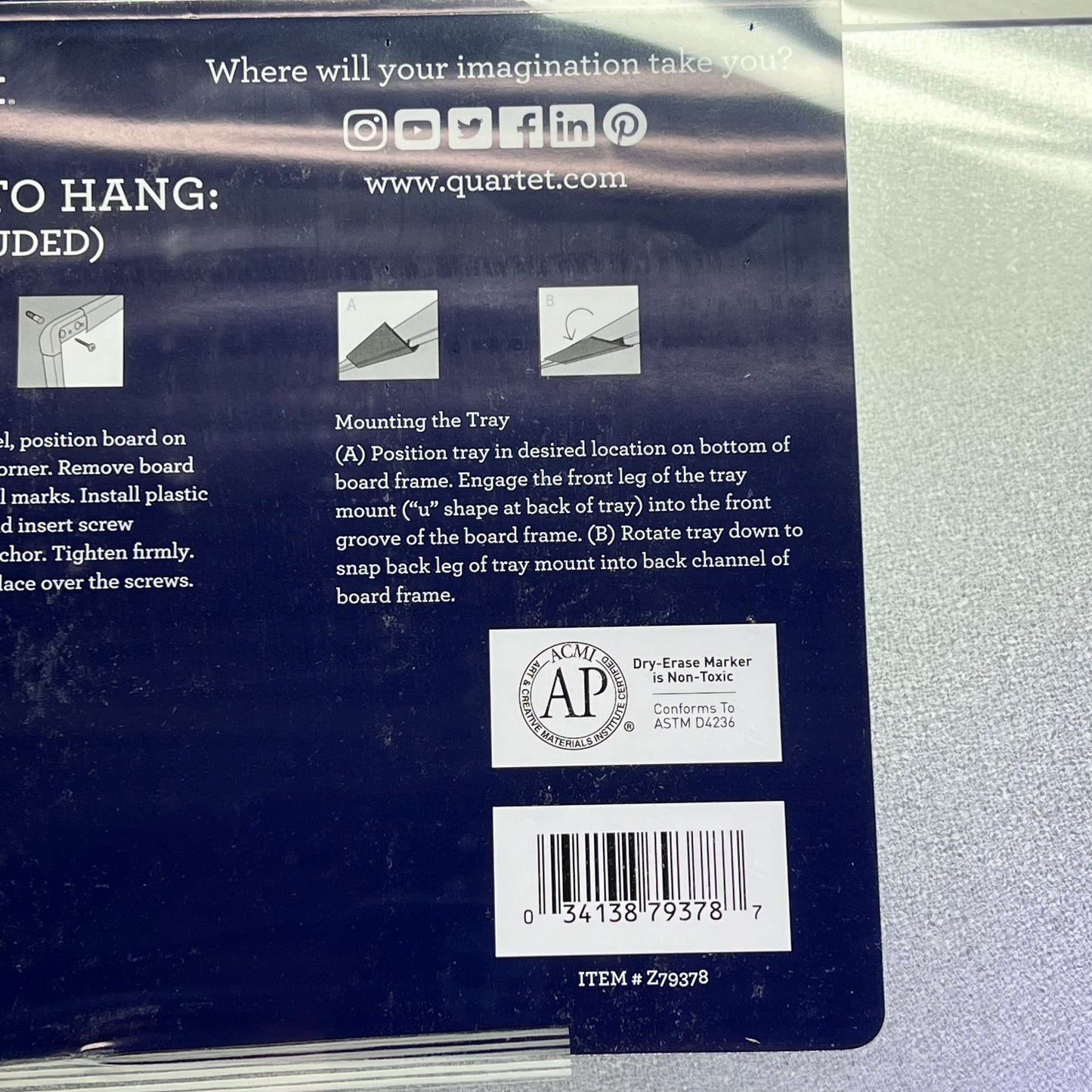 QUARTET Magnetic Dry Erase Board Aluminum Frame 3'x2' White/Silver 279378