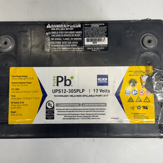 ZA@ C&D High Rate Pure Lead Plus Battery 12 Volts Black UPS12-305PLP (New Other)