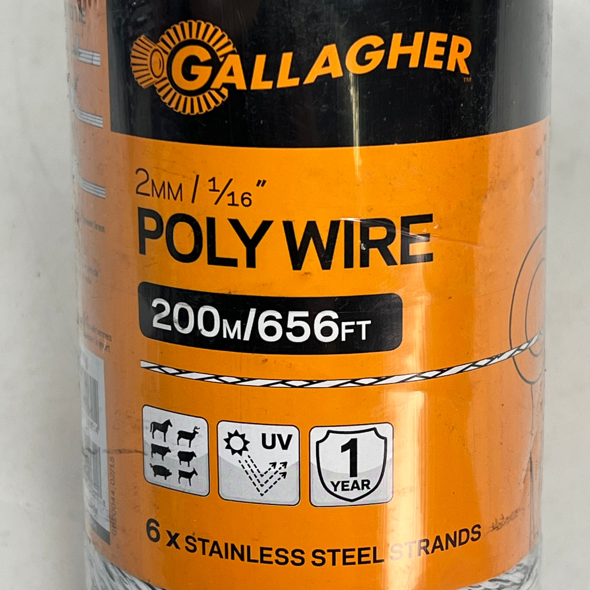 GALLAGHER (2 PACK) Polywire For Animal & Virtual Fencing 2MM / 1/16" White