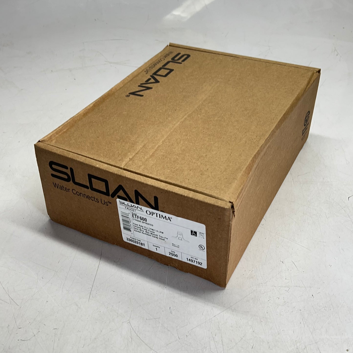 SLOAN Hardwired-powered Deck Mounted Low Integrated Faucet Chrome ETF-600