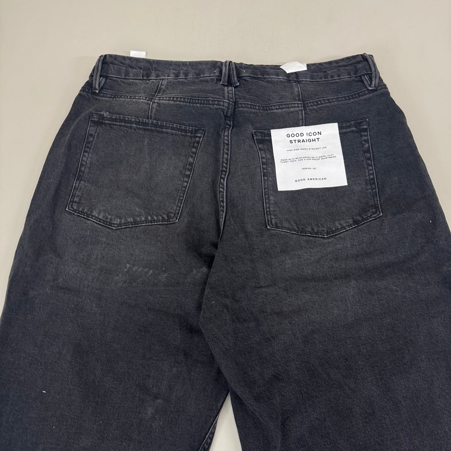 GOOD AMERICAN Good Icon Straight Jeans Women's Sz 15 Black376 GDS150B