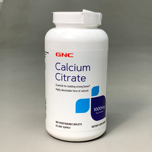 GNC Calcium Citrate Dietary Supplement 1000mg Per 4 Caplets White 097313 10/26 (New)