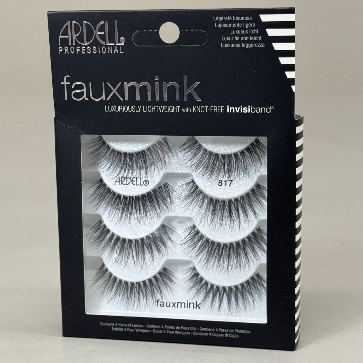 ZA@ ARDELL (4 PACK, 4 PAIRS EACH) Fauxmink Lashes Lightweight Knot-Free Black 817 A