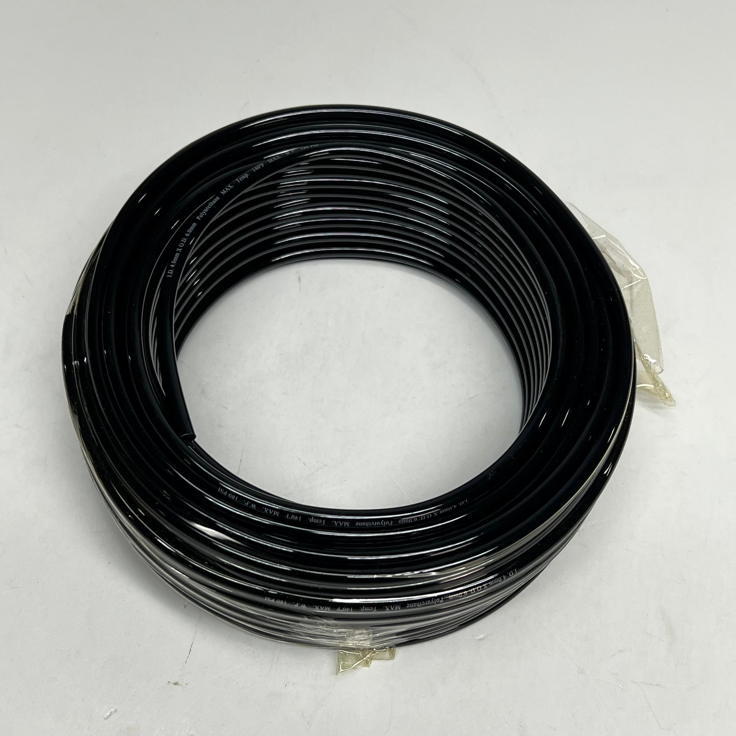 Tubing For Air/water Polyurethane 100' 4mm 180 PSI 6 MM OD Black 1PBR7A