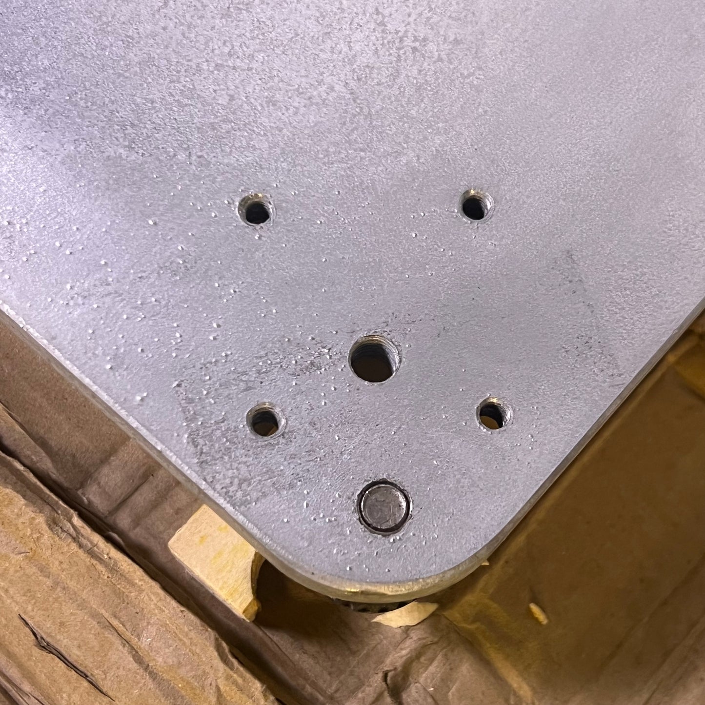 Square Galvanized Steel Plate for Patio Umbrellas Sz 31.5" x 31.5" (New Other, Distressed Box)