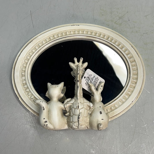 RAZ IMPORTS 2024 Critter Friends In Mirror Decoration 8.75" White 4410183