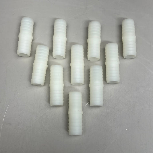 (10 Pack) Barb Nylon Splicer Fittings 1"x1" White