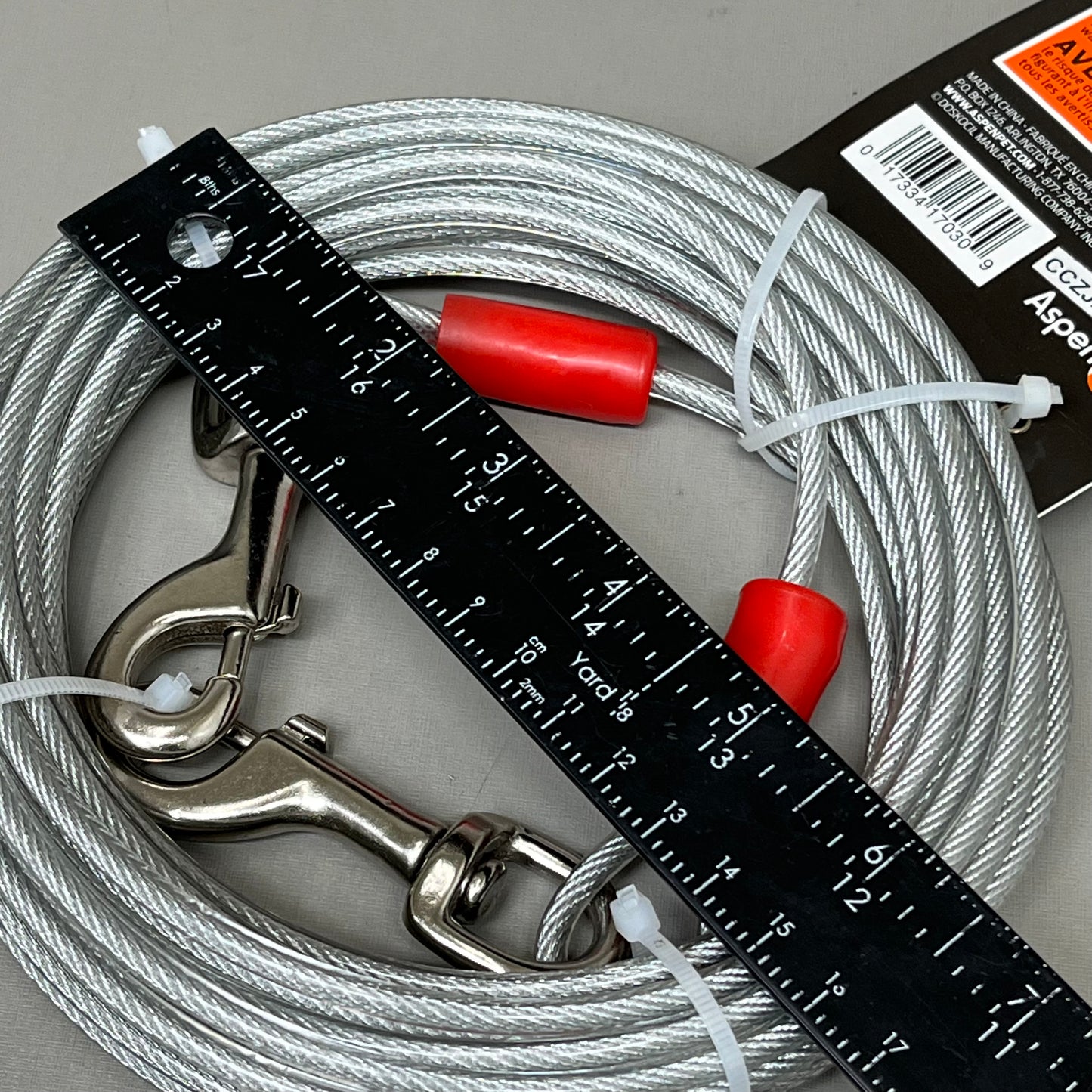 ZA@ ASPEN PET Heavy Duty Tie-Out Galvanized Steel Cable 30' (2 PACK) Large Breeds