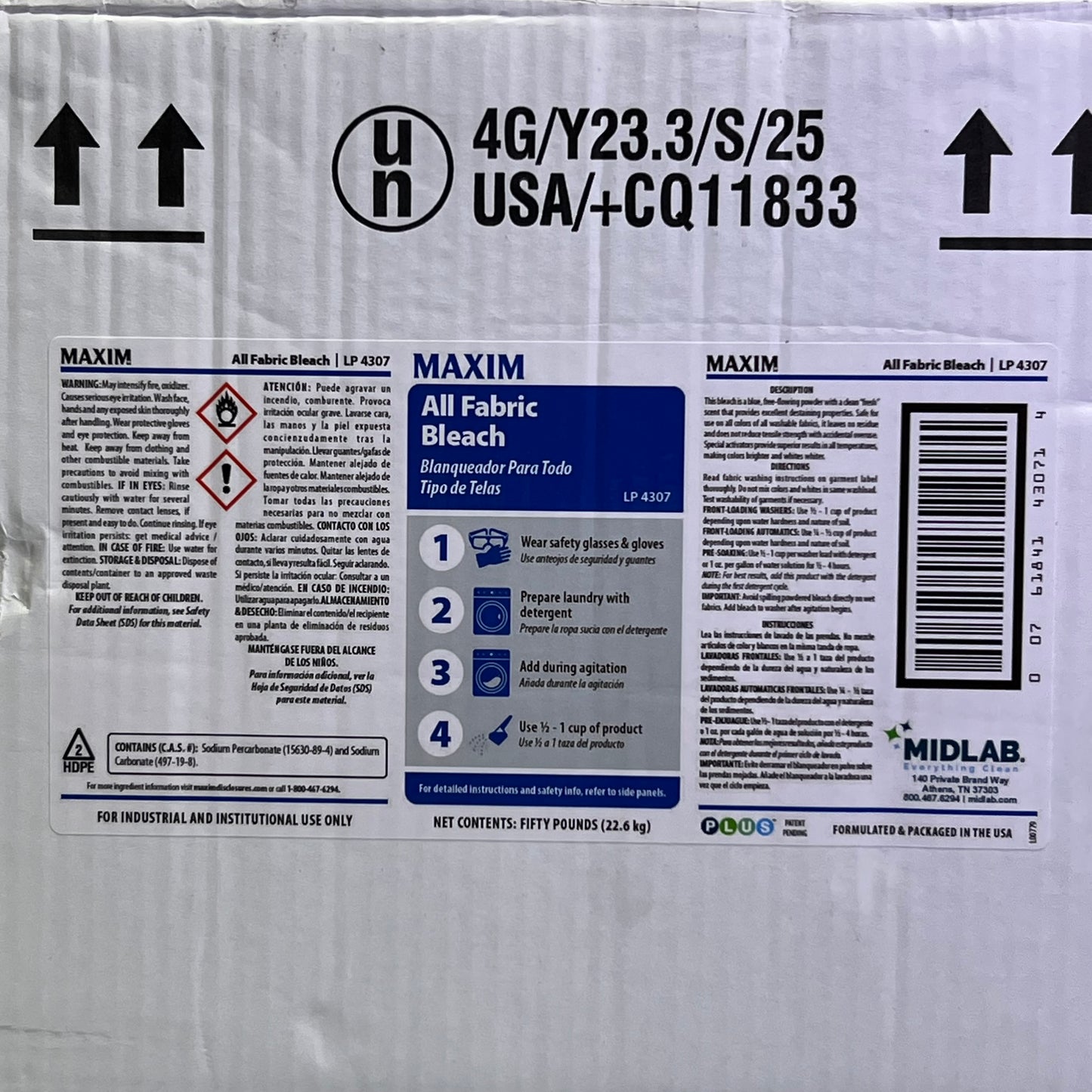 MAXIM All Fabric Bleach 50 Lbs LP4307