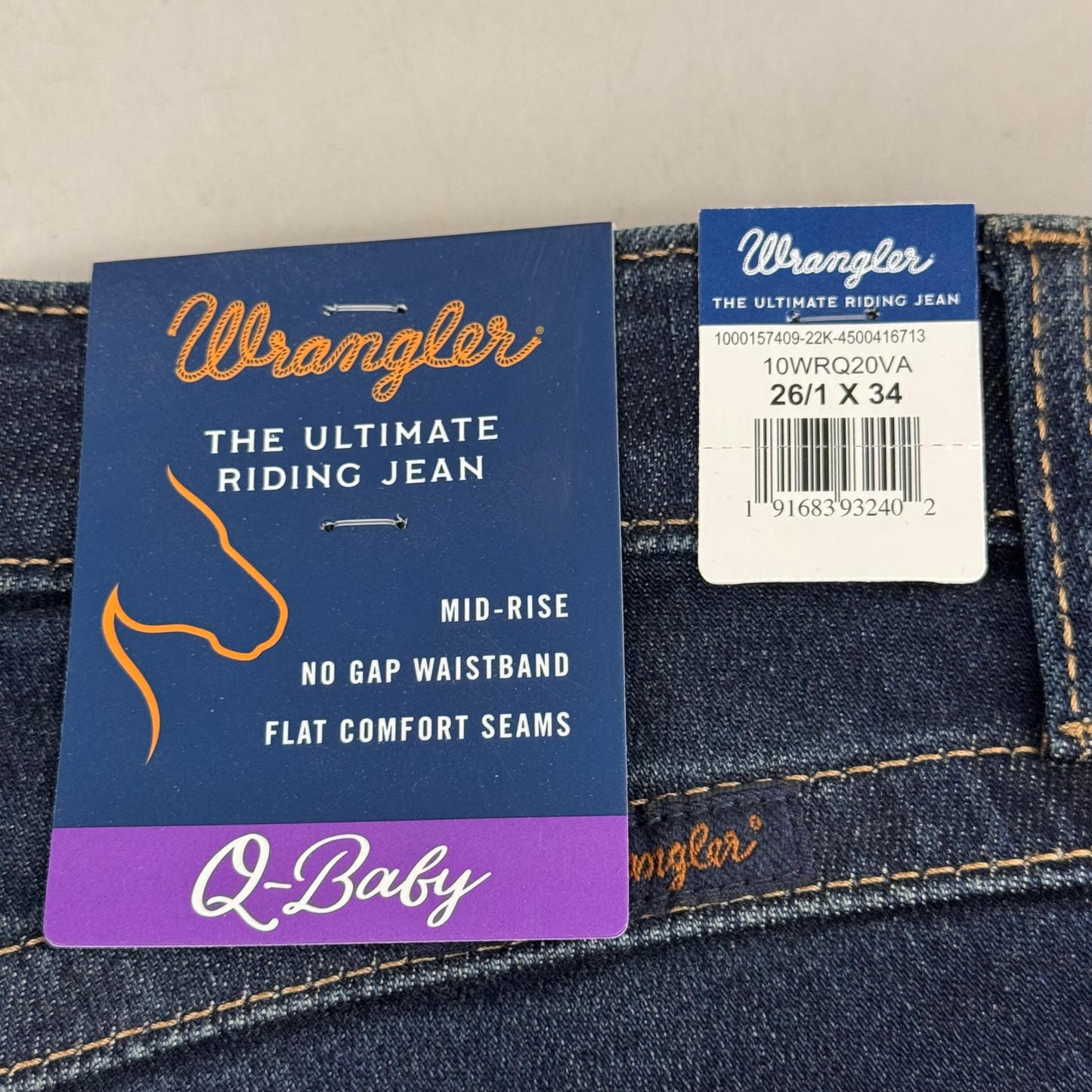 WRANGLER The Ultimate Riding Jean Q-Baby Mid-Rise 26/1 x 34 Avery 10WRQ20VA