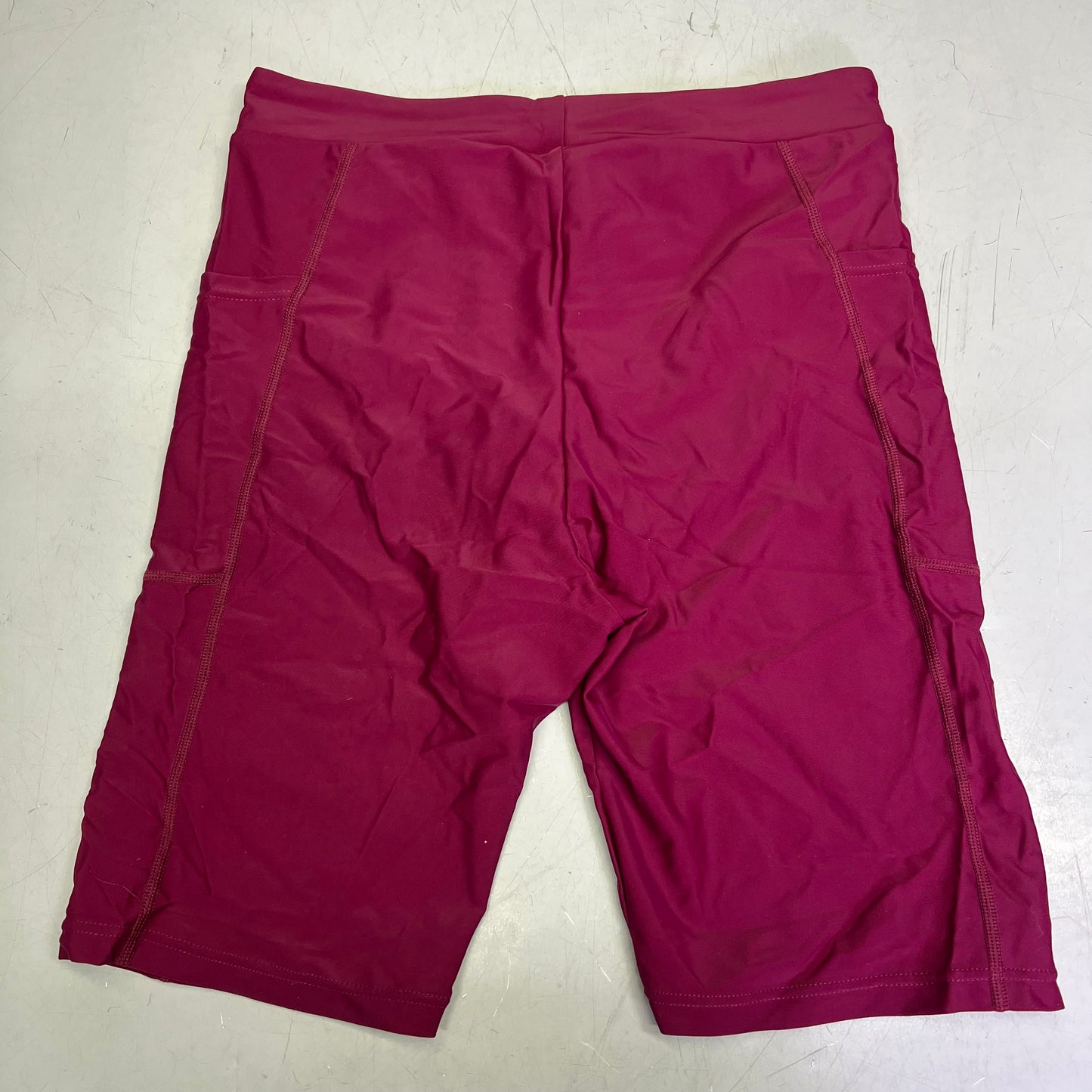 ATTRACO High Waisted Board Shorts Swimwear W/ Pockets UPF 50+ Women's Sz M Wine