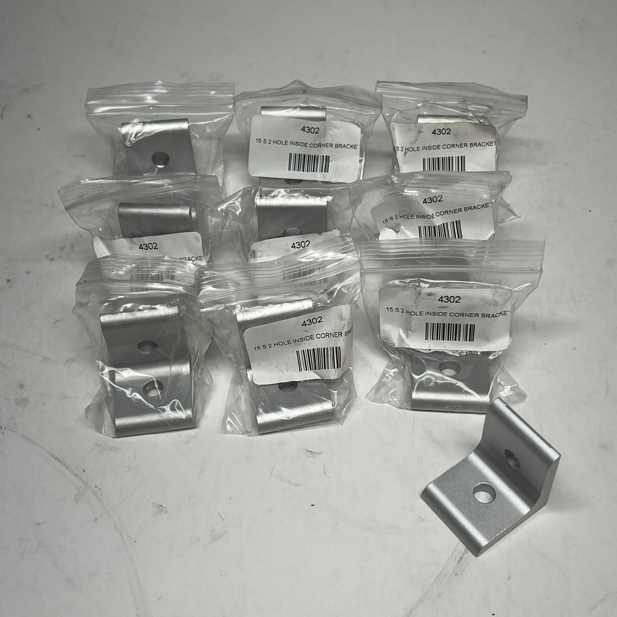 80/20 (10 PACK) 15 Series & Ready Tube 2 Hole - Inside Corner Bracket 4302