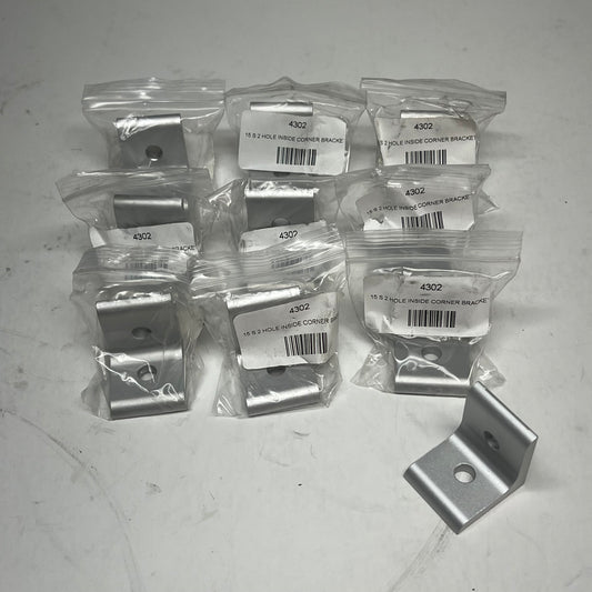 80/20 (10 PACK) 15 Series & Ready Tube 2 Hole - Inside Corner Bracket 4302