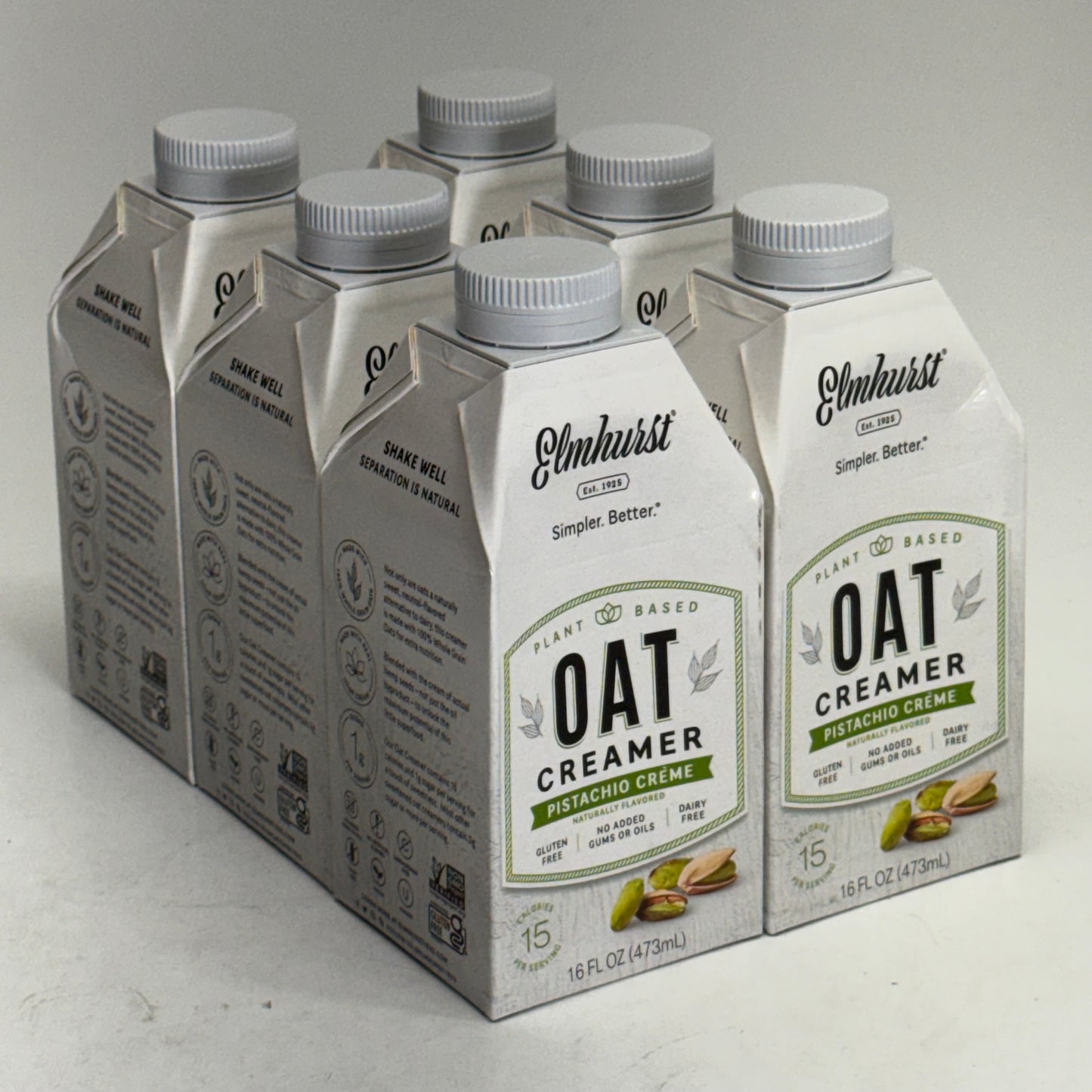 ELMHURST (6 PACK) Elmhurst Pistachio Creme Oat Creamer 16 fl oz. BB 01/27