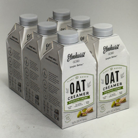 ELMHURST (6 PACK) Elmhurst Pistachio Creme Oat Creamer 16 fl oz. BB 01/27