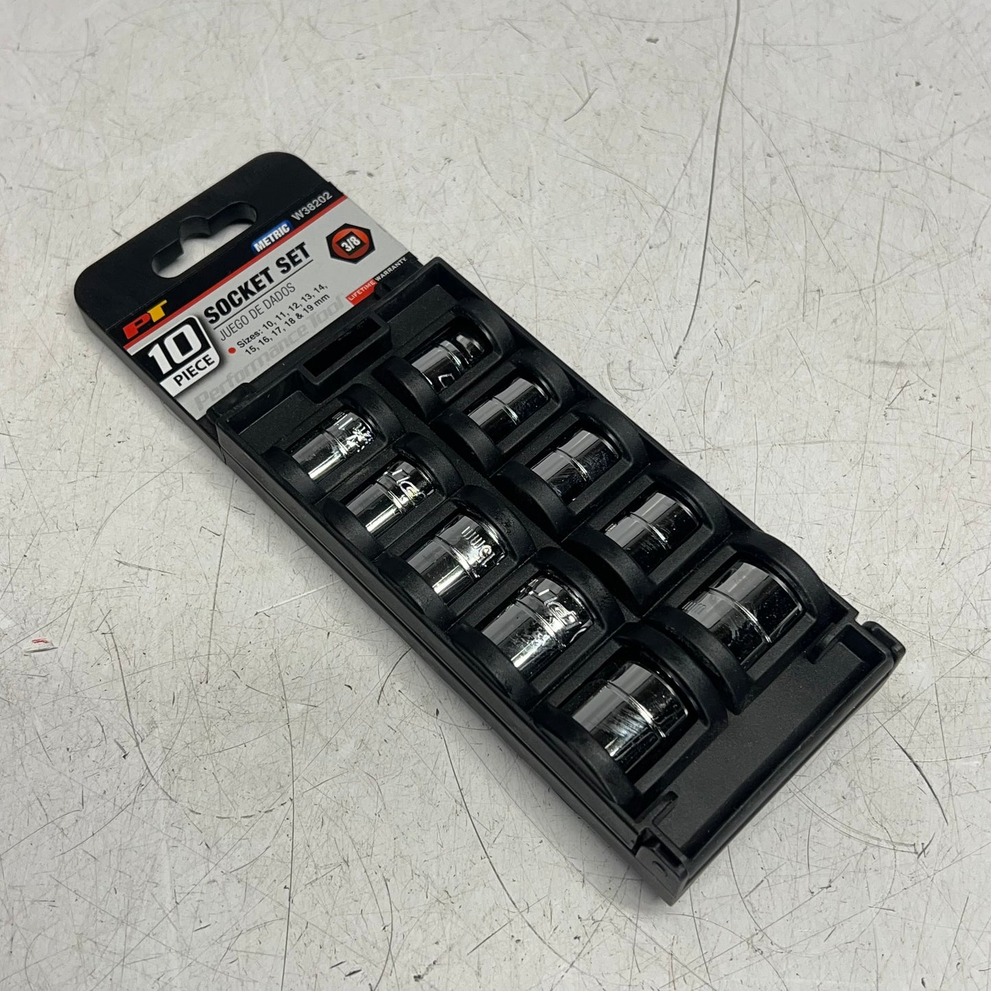 PERFORMANCE TOOL (10 PIECE SET) Metric Socket Set  3/8" 10-19 mm Chrome W38202