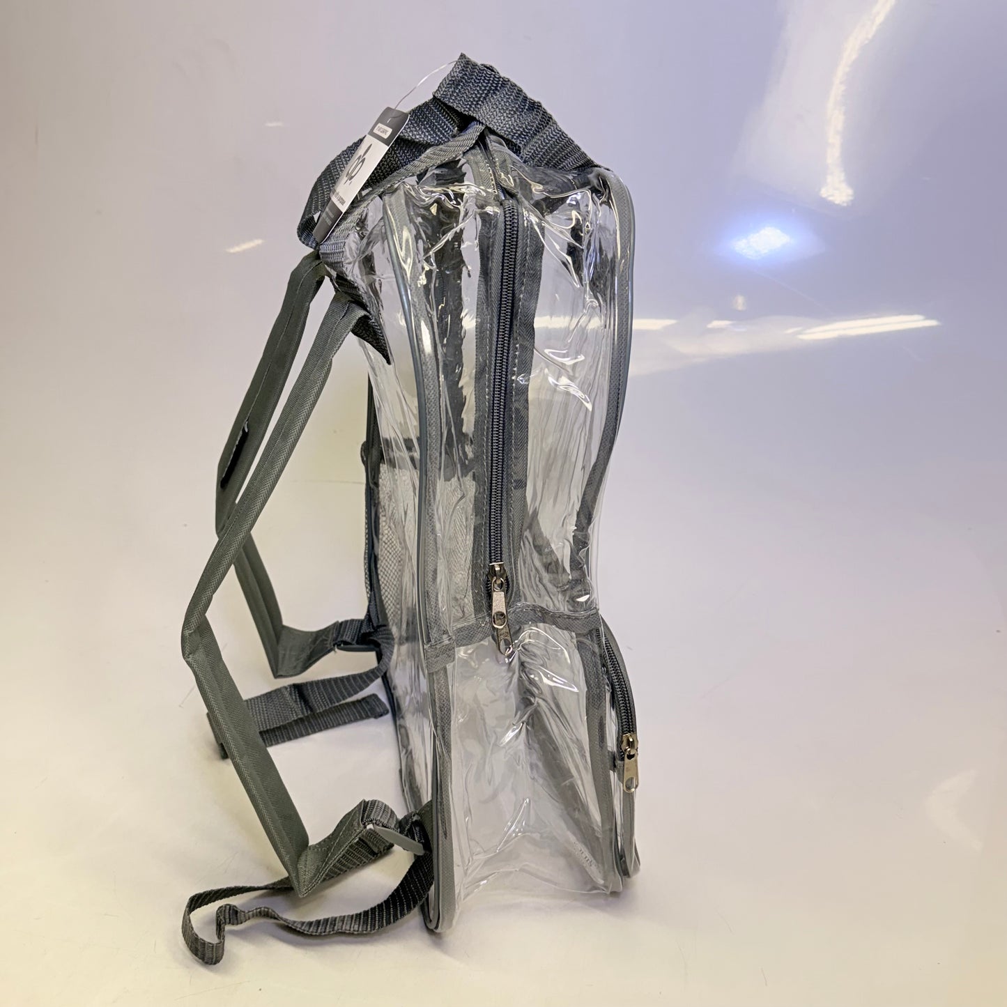 BWAP 17" Clear Plastic Backpack 17" x 12" x 6" Color Grey BP1643