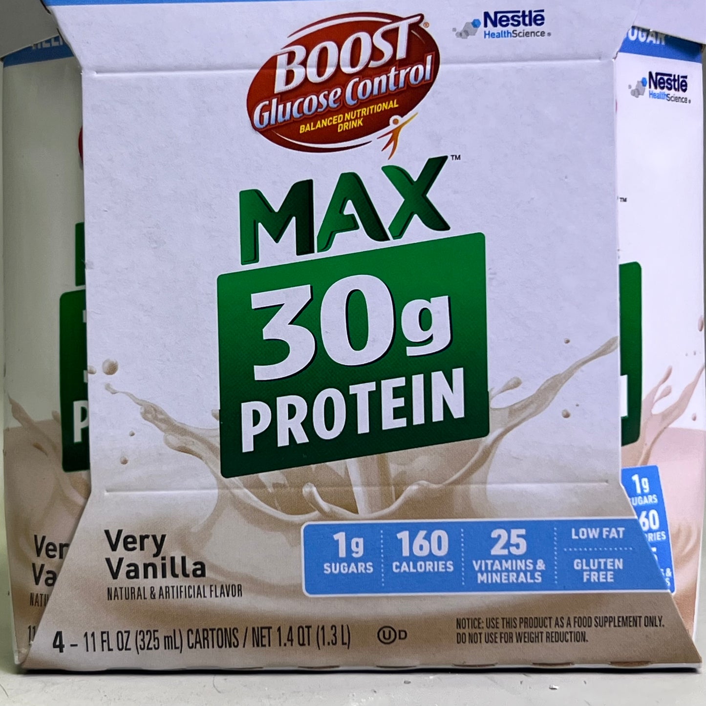 BOOST (12 Count) Plus Nutritional Drink, Very Vanilla 11 fl oz BB 01/26