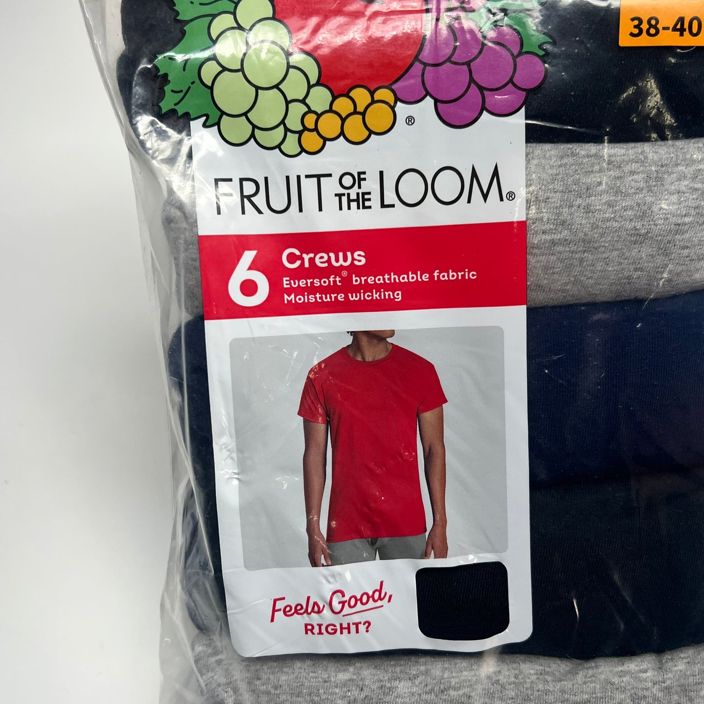 ZA@ FRUIT OF THE LOOM (6 PACK) Crew Neck T-shirts  Men's Sz M Assorted Colors
