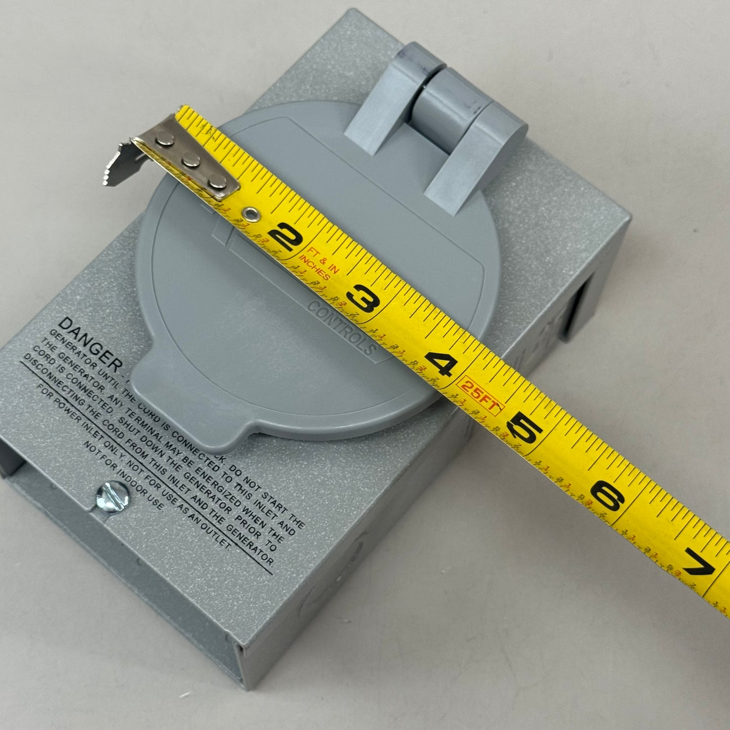 RELIANCE CONTROLS Power Inlet Box For Generator Cord Connection L14-30 Grey PB30