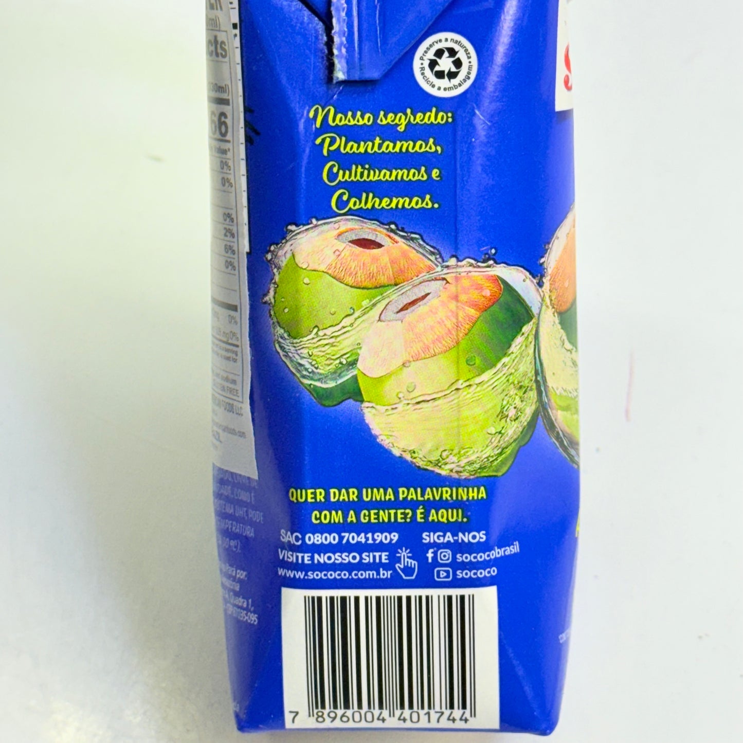 SOCOCO (12 PACK) Agua De Coco Integral 100% Coco Brasileiro 11.2 oz (330 ml)