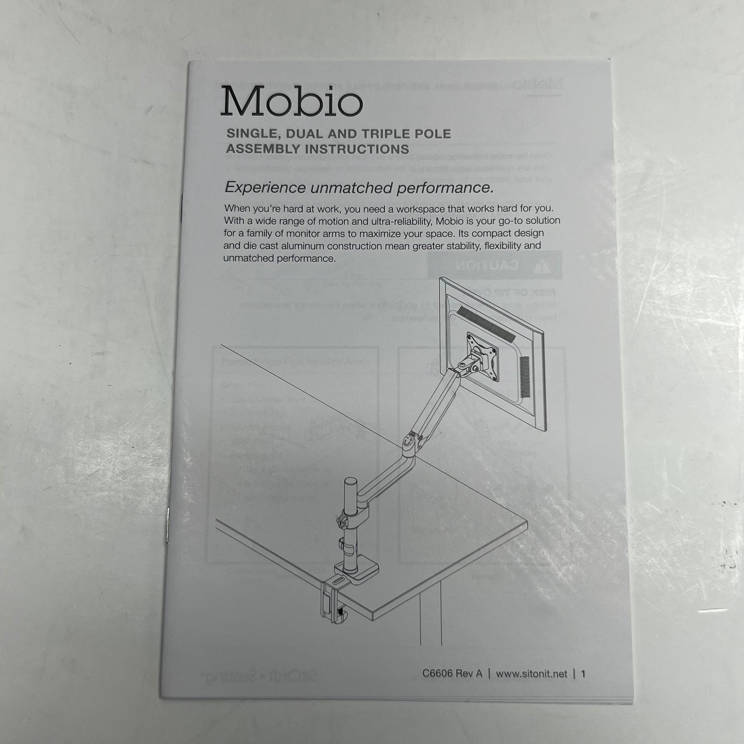 SITONIT SEATING Mobio Monitor Arm, Slider 86-011701/86-011417