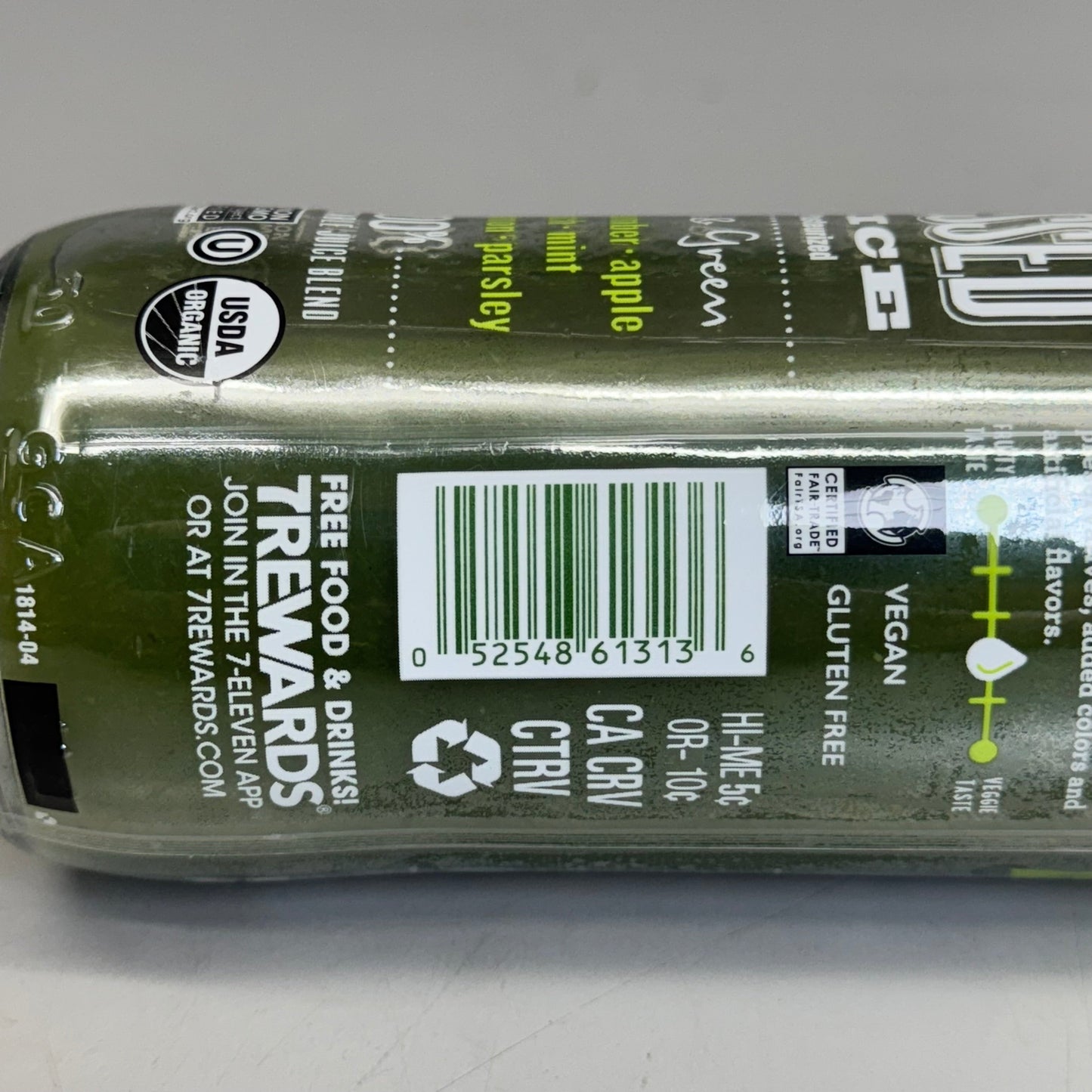 ZA@ 7-SELECT (100 PACK, 14 oz Each) Clean & Green Cold-pressed Organic Juice BB 05/25 D