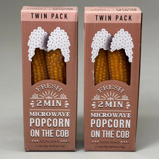 ZA@ WABASH VALLEY FARMS (2 PACK, 4 COBS TOTAL) Microwave Popcorn Cob 2 Minute Twin Pack 2-2.5oz As-is