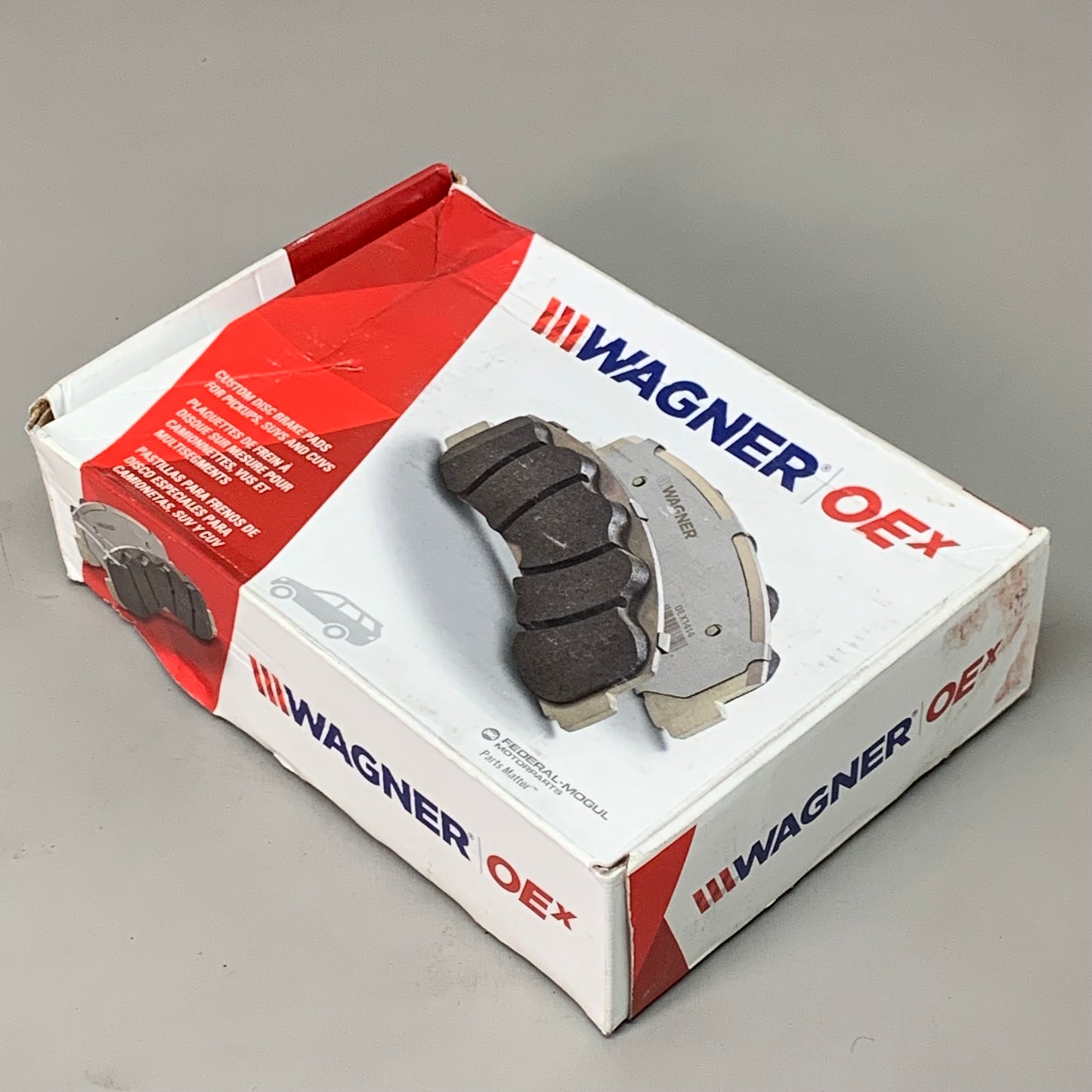 WAGNER OEx Premium Ceramic Disc Brake Pad Set 5 1/2" x 2" Grey OEX1005