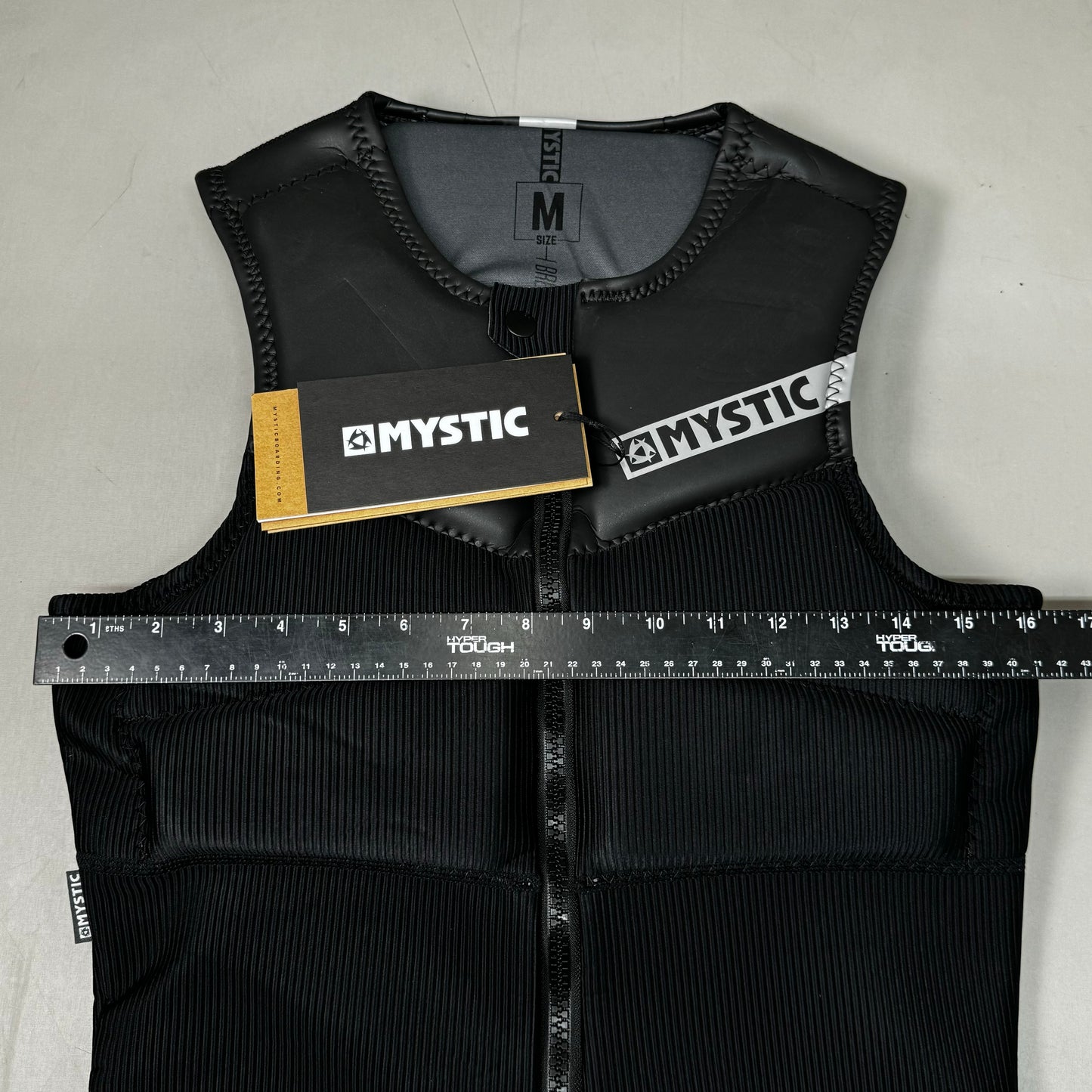 MYSTIC Block Impact Vest YKK Front-Zip & Clash Foam Sz M Black 35005.200107