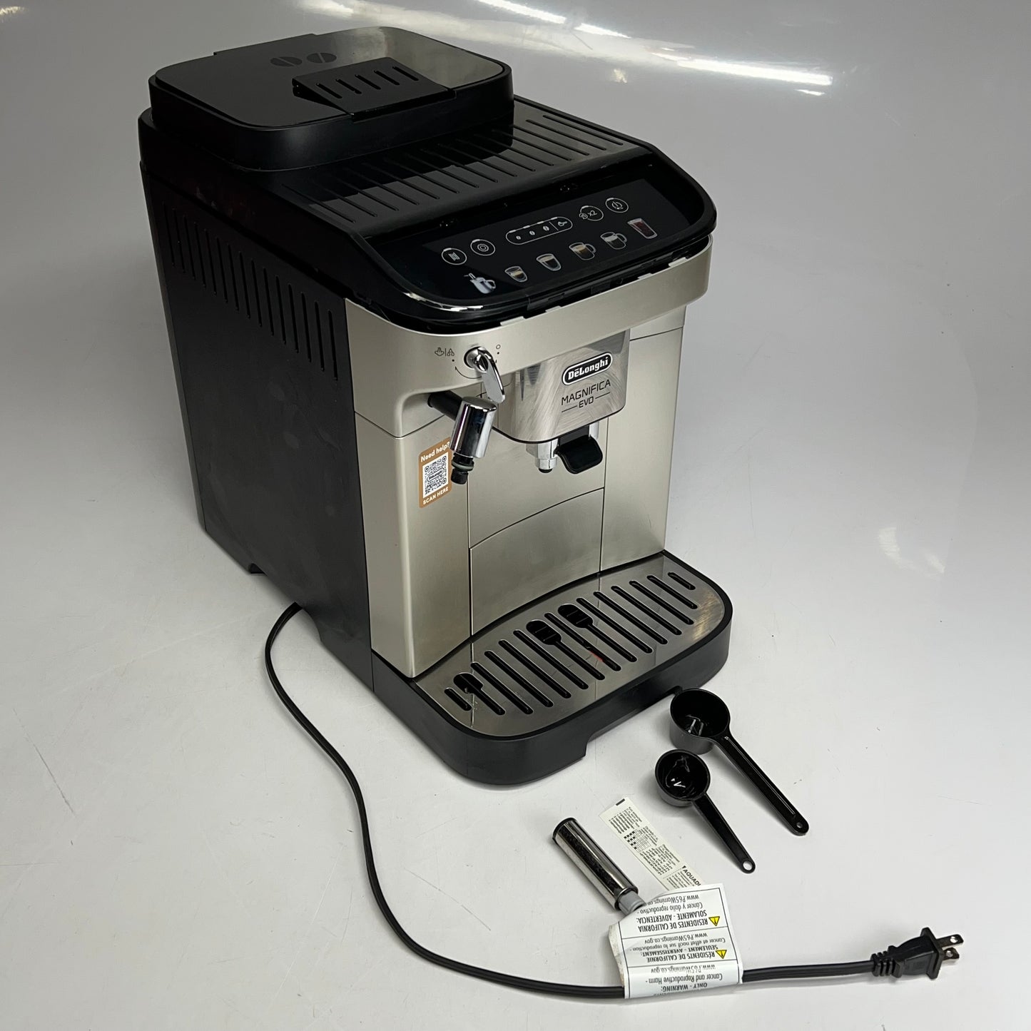 ZA@ DELONGHI Magnifica Evo Espresso Machine 6-1 Touch Recipes Silver ECAM29043SB (Return)