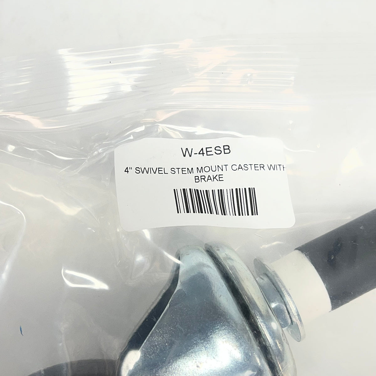 FLEX PIPE (2 PACK) Swivel Stem Caster W/ Brake 4" 250lb Cap Silver/Grey W-4ESB