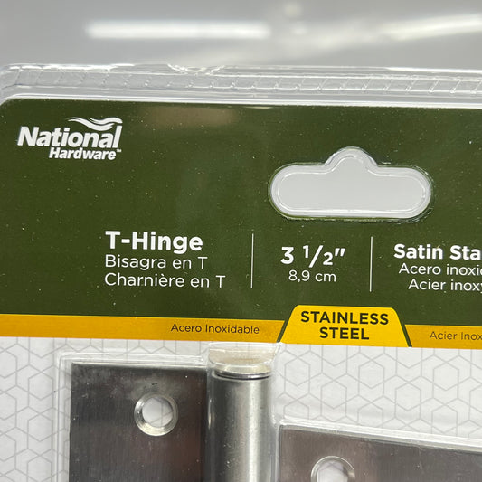 NATIONAL HARDWARE  Stainless Steel Extra Heavy Hinge 3.5" Nickel  SKU: N342-543
