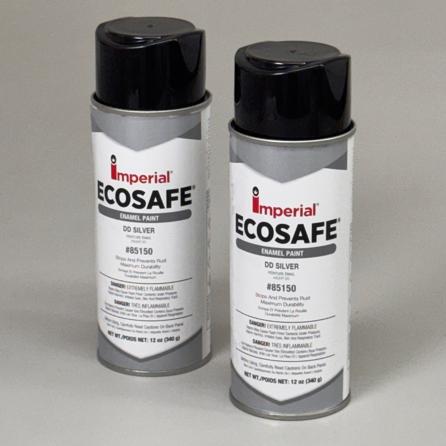 IMPERIAL (2 PACK) EcoSafe Gloss Enamel Paint Acrylic Base DD Silver 12 oz 85150