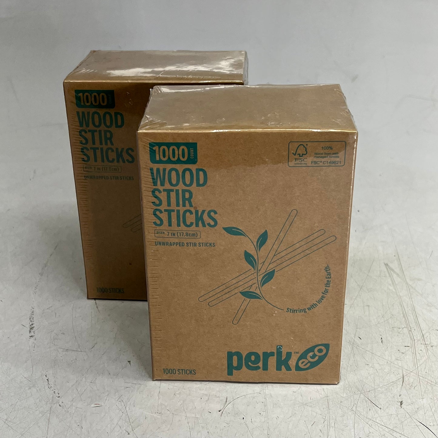 PERK ECO (2 PACK, 1000 EACH) Disposable Wooden Coffee Stirrers Tan PK61996