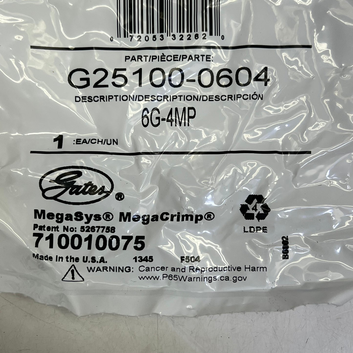 GATES (2 PACK) Male Pipe (nptf 30° Cone Seat) Coupling 3/8" x 2.32" G25100-0604