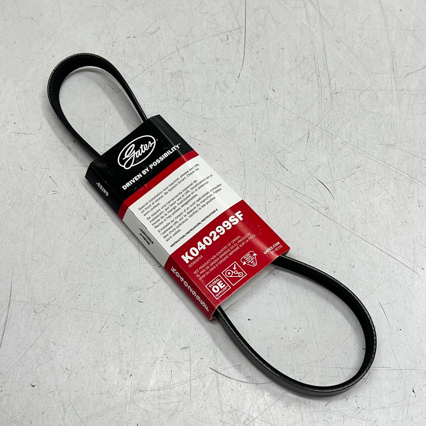 GATES Stretch Fit Micro-v Serpentine Belt For Chevrolet 30-7/16" K040299SF