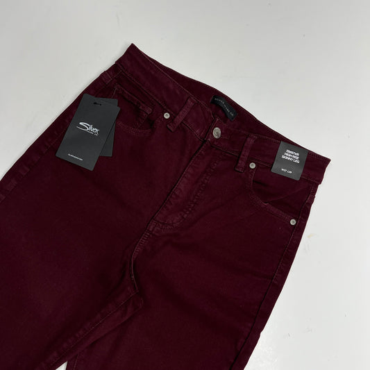 SILVER JEANS CO. Isbister High Rise Skinny Leg Jeans Women's Sz 27/29 Bordeaux